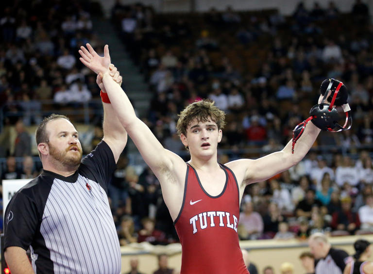 Oklahoma high school dual state wrestling Elgin wins 5A title; Marlow