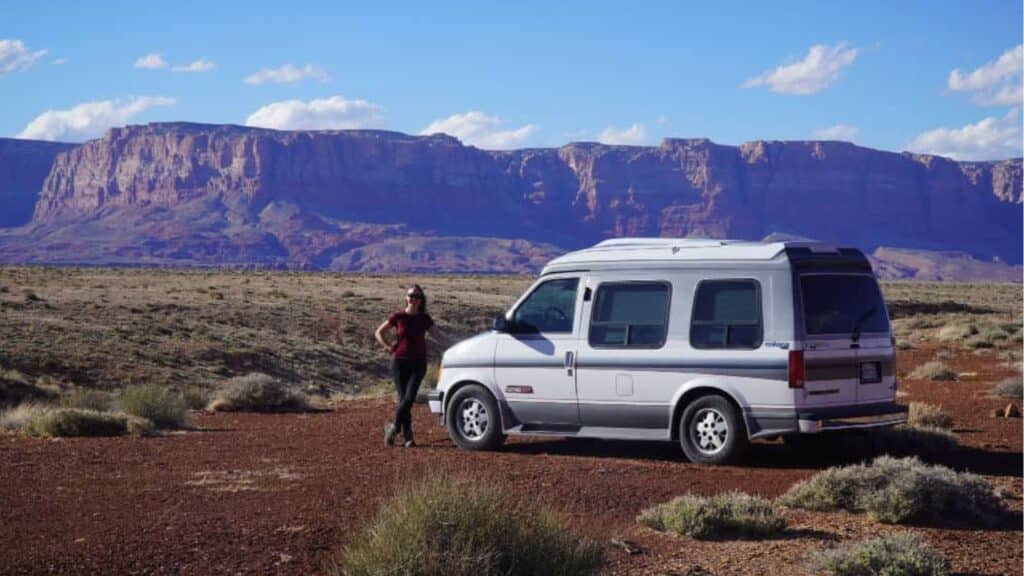 <p>I’d be remiss not to mention my beloved <a href="https://www.thewaywardhome.com/chevy-astro-van/">Chevy Astro van</a> in this list of small camper vans for van life.</p><p>I purchased this Astro conversion van with only 57,000 miles for just $6,000 on Craiglist and made a few modifications to make it completely off-grid. Two of us sleep in this extremely affordable camper van by reclining the back seats into a campervan bed, and I purchased two footstools from TJ Maxx to extend the bed.</p><p><strong>We wanted a conversion van due to the higher fiberglass roof.</strong> Typical Astros have a low roof, and are much cheaper, like $2,000 or less.</p>
