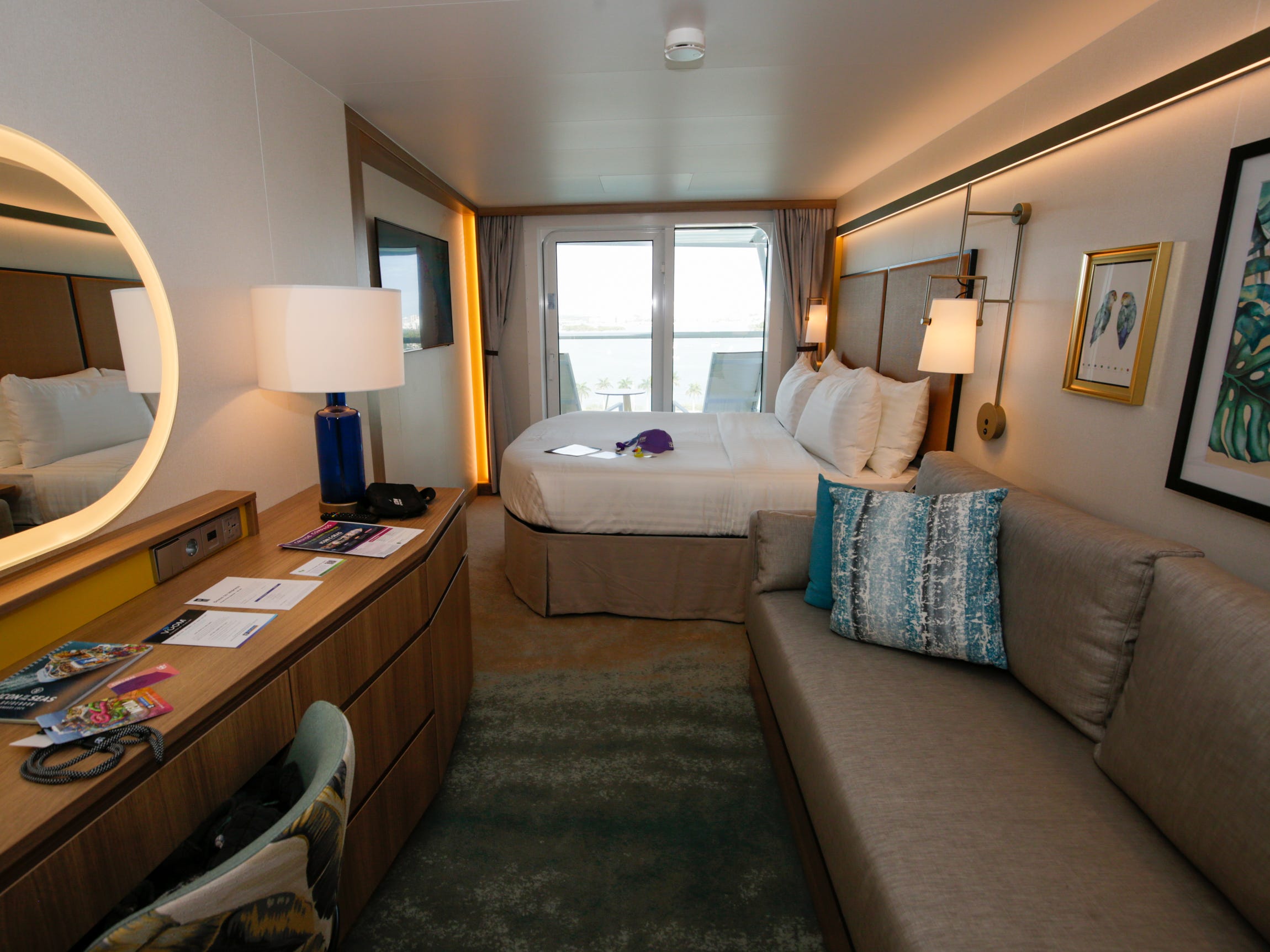 <p>A whopping 80% of its 2,805 cabins were designed for families.</p><p>Do we think a family of four could peacefully coexist in this 204-square-foot stateroom with a bathroom so small, my elbows were at war with the walls?</p>