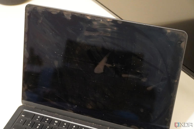 A dirty MacBook screen.