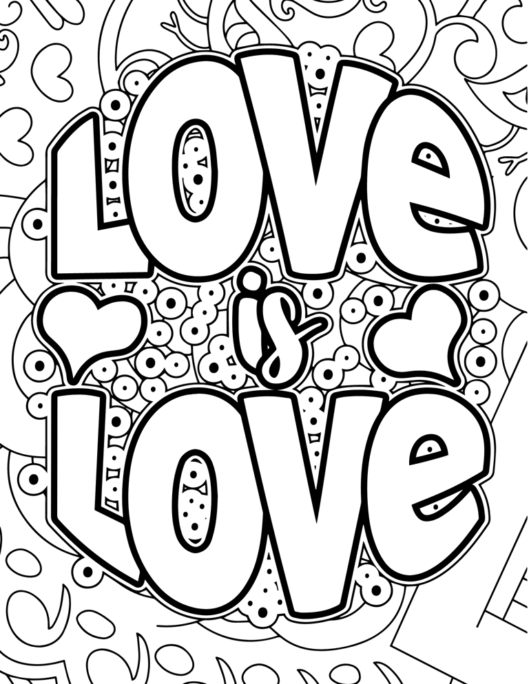 6 Free Printable Love Coloring Pages