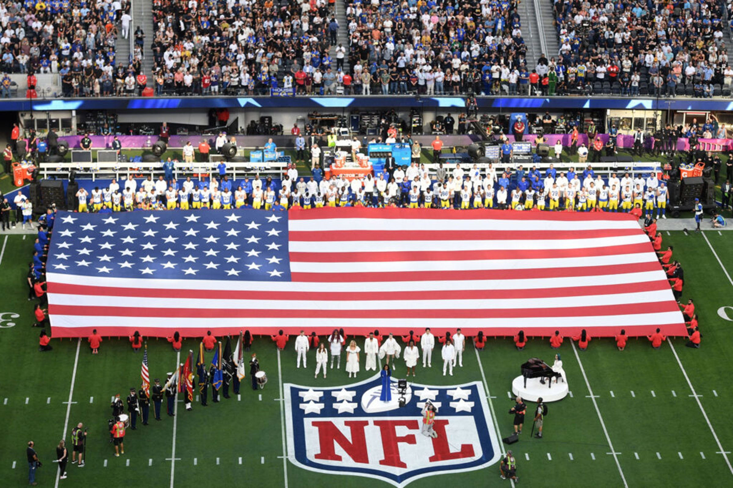 Who is singing the national anthem at the 2024 Super Bowl?