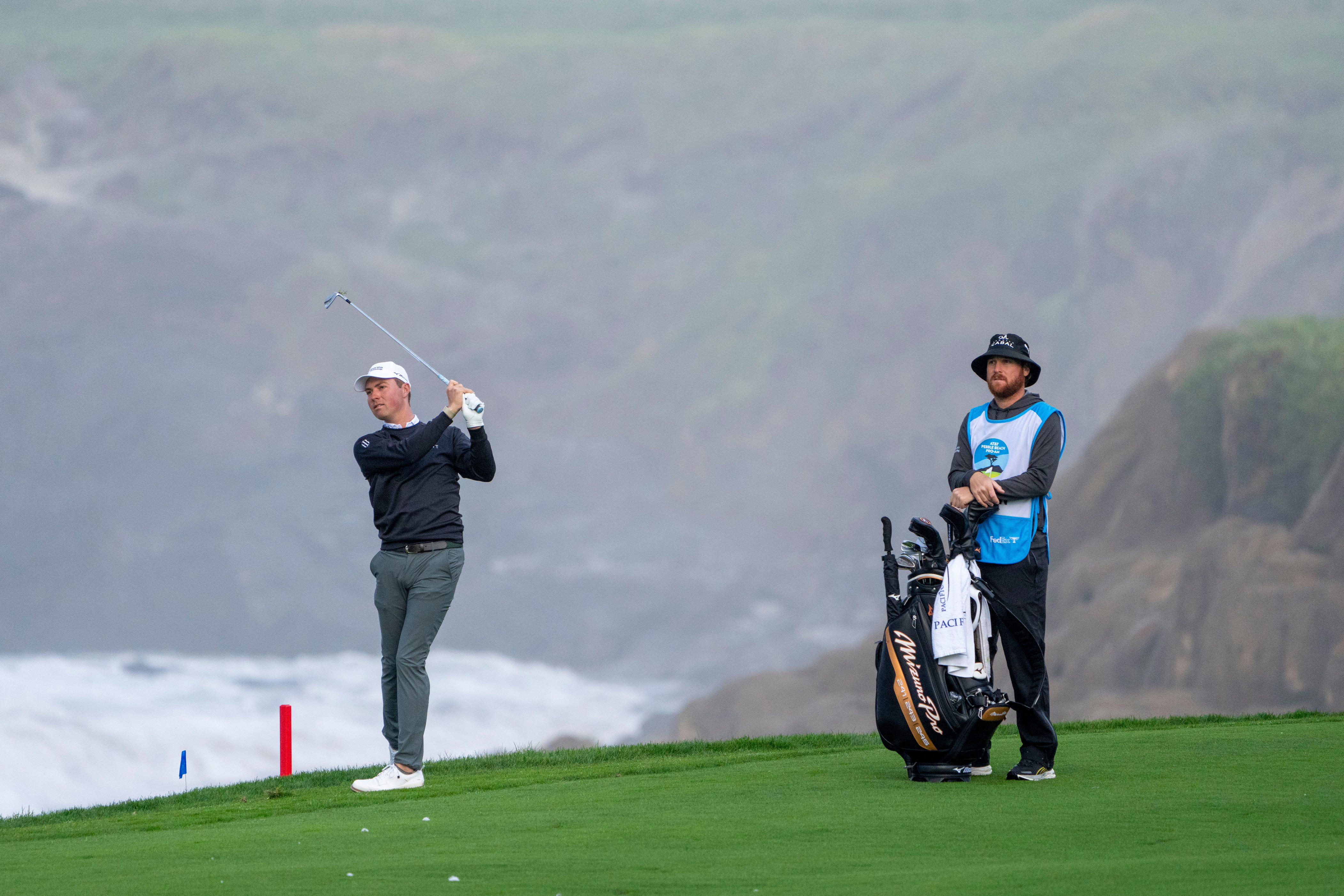as at&t pebble beach pro-am goes to a monday finish, ben griffin pitches closest-to-the-pin contest on the famous 7th hole
