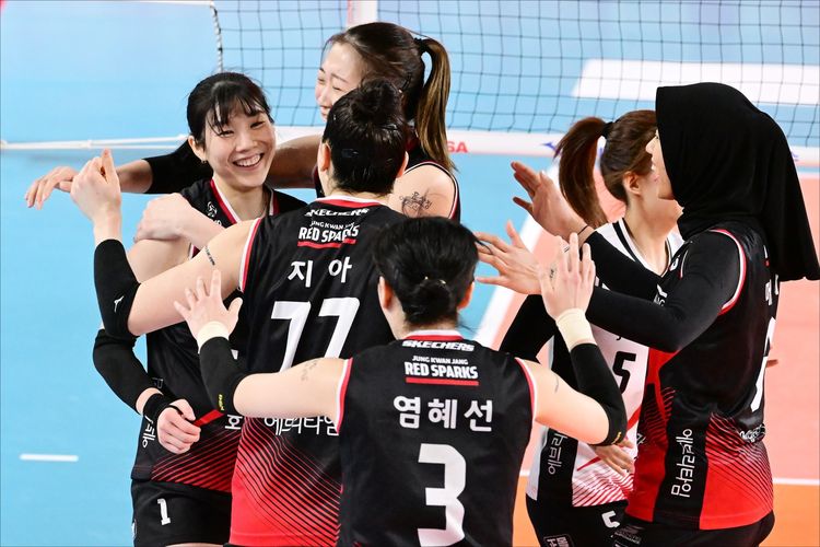 liga voli korea - ada insting pelatih red sparks saat megawati dkk dipuji media korea