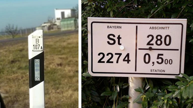 Stationszeichen am Straßenrand Darum können sie im Notfall helfen