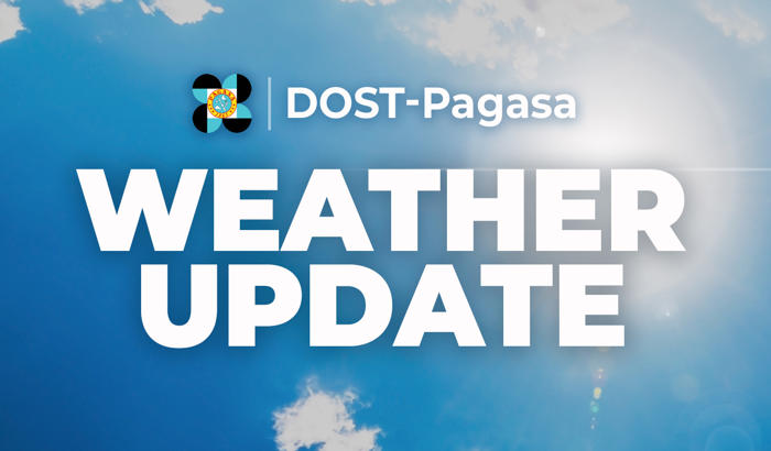 pagasa: generally fair monday weather with a chance of rain