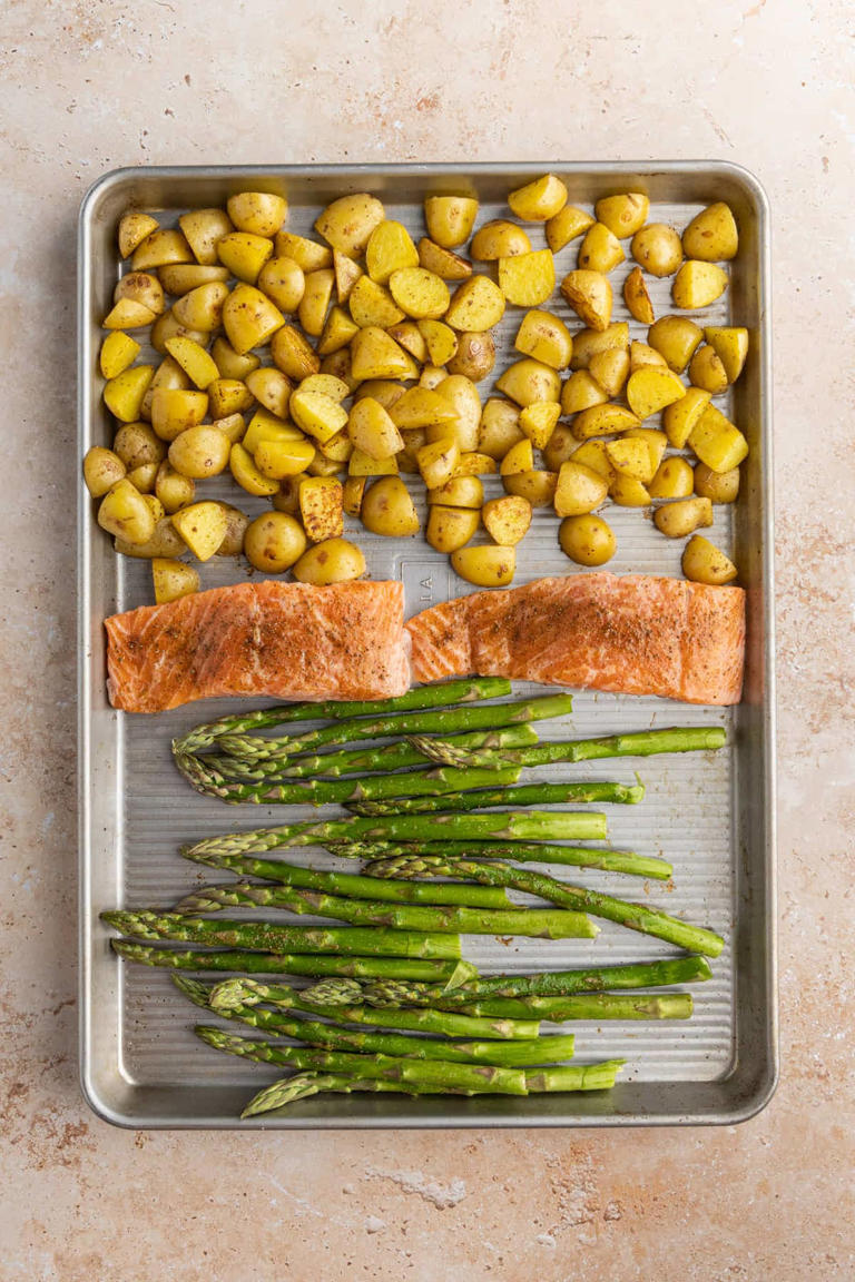 Sheet Pan Salmon with Asparagus and Potatoes