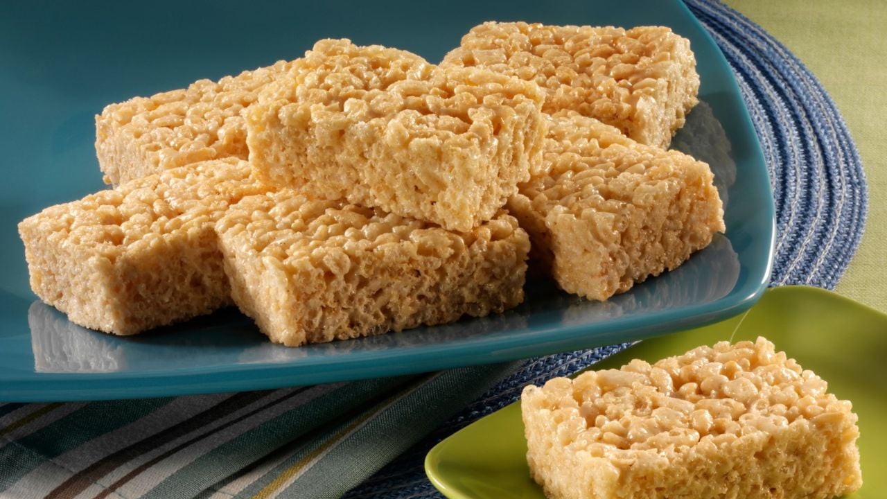 <p>Rice Krispies Treats is another snack that launches us back to childhood. The packaged marshmallow cereal delights materialize in a picturesque square parcel, perfect for children and adults.</p>