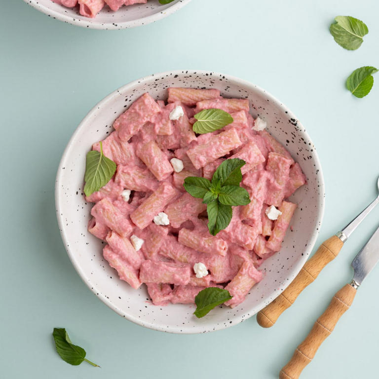 Pink Sauce Pasta With Beets And Goat Cheese