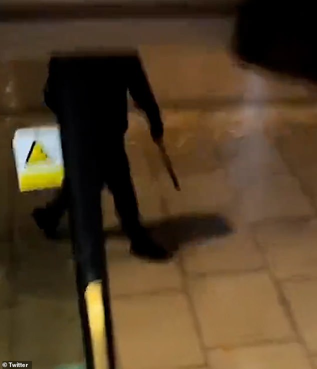 terrifying moment machete-wielding thug runs at man on london double decker bus in 'bid to steal his iphone'