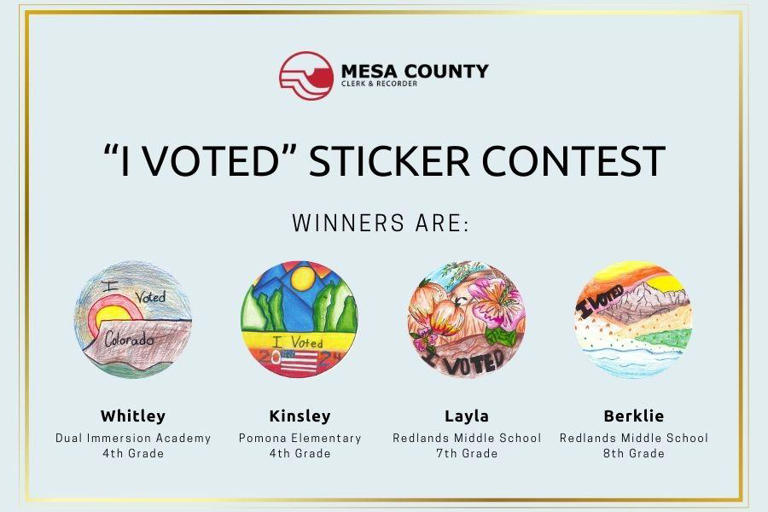 Mesa County Elections honors ‘I Voted’ sticker contest winners