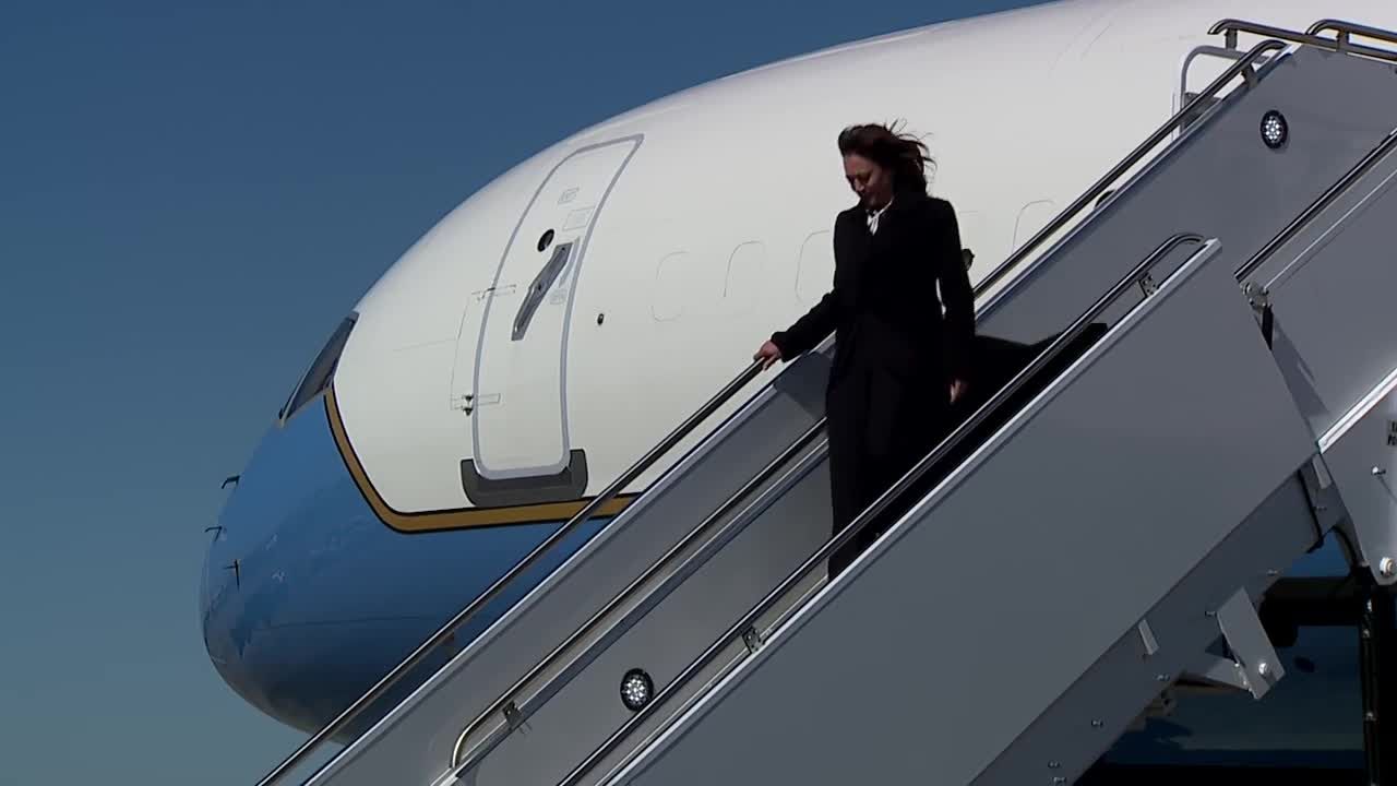 Vice President Kamala Harris Arrives At Savannah Airport