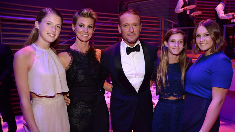 NEW YORK, NY - APRIL 21: Gracie McGraw, Faith Hill, Tim McGraw, Audrey McGraw and Maggie McGraw attend TIME 100 Gala, TIME's 100 Most Influential People In The World at Jazz at Lincoln Center on April 21, 2015 in New York City. (Photo by Kevin Mazur/Get