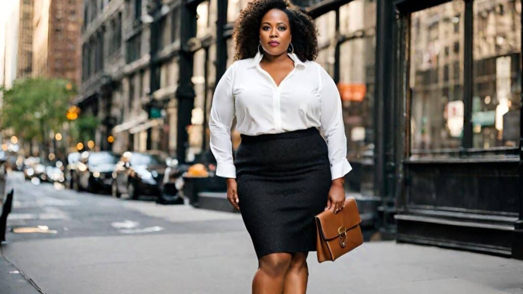 <p>This combination gives a chic and harmonious look from head to toe.</p><p>A white button-up shirt with a black tweed pencil skirt is another monochrome outfit that absolutely bangs for an interview look.</p><p>The goal is to look as professional as possible while wearing an outfit that makes you feel more confident with every step.</p><p>Of course, your look will also project someone who understands trends, and that will be a point in your favor. So, make a timeless statement with this clothing style.</p>