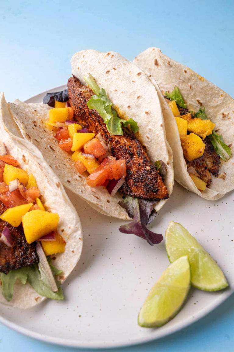 30-Minute Fish Tacos with Mango Salsa