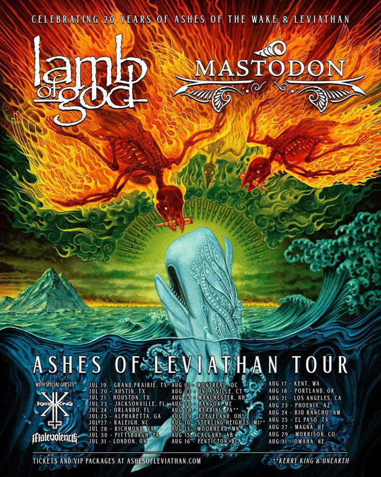 Lamb Of God and Mastodon announce epic 'Ashes Of Leviathan' tour