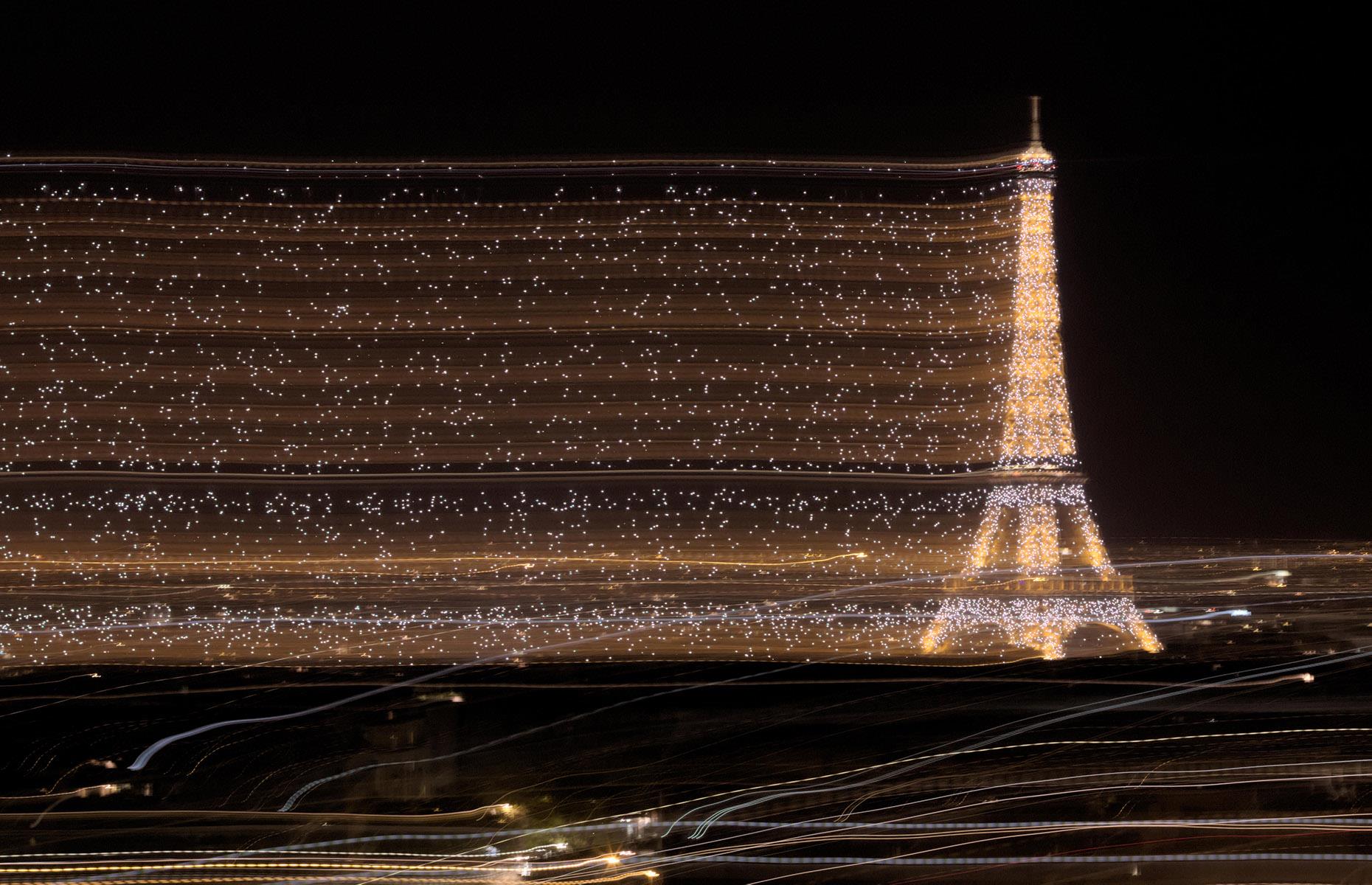 <p>Every evening, just as it gets dark, the Eiffel Tower is illuminated by 336 sodium bulbs, bathing the tower in a golden light. Since 2000, it has also sparkled, on the hour, every hour, for five minutes. The effect is created by 20,000 bulbs, flashing very rapidly, inspired by camera flashes according to its designer, Pierre Bideau. The light show used to continue until 1am in summer, but since a City of Paris energy saving plan was introduced in 2022, the lights are switched off at 11:45pm with the last sparkle at 11pm.</p>