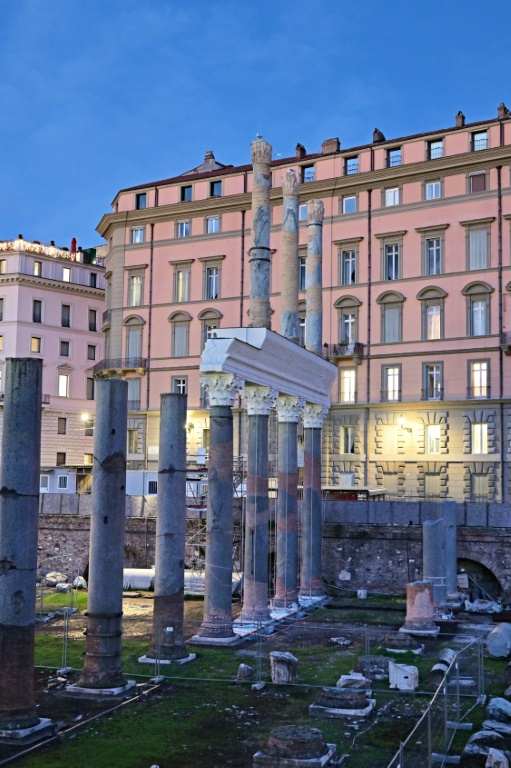 rome restores towering colonnade of trajan's basilica