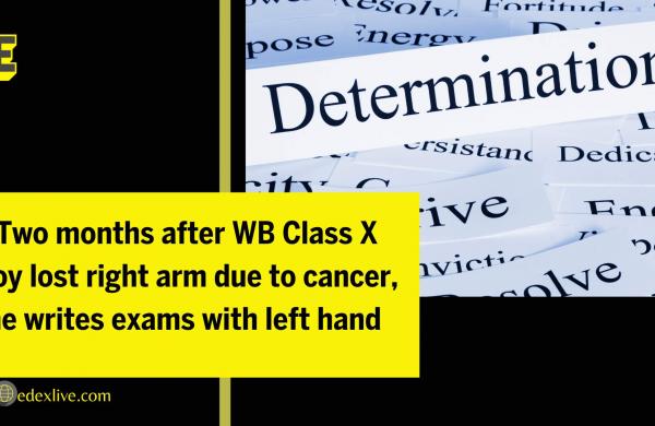 two months after wb class x boy lost right arm due to cancer, he writes exams with left hand