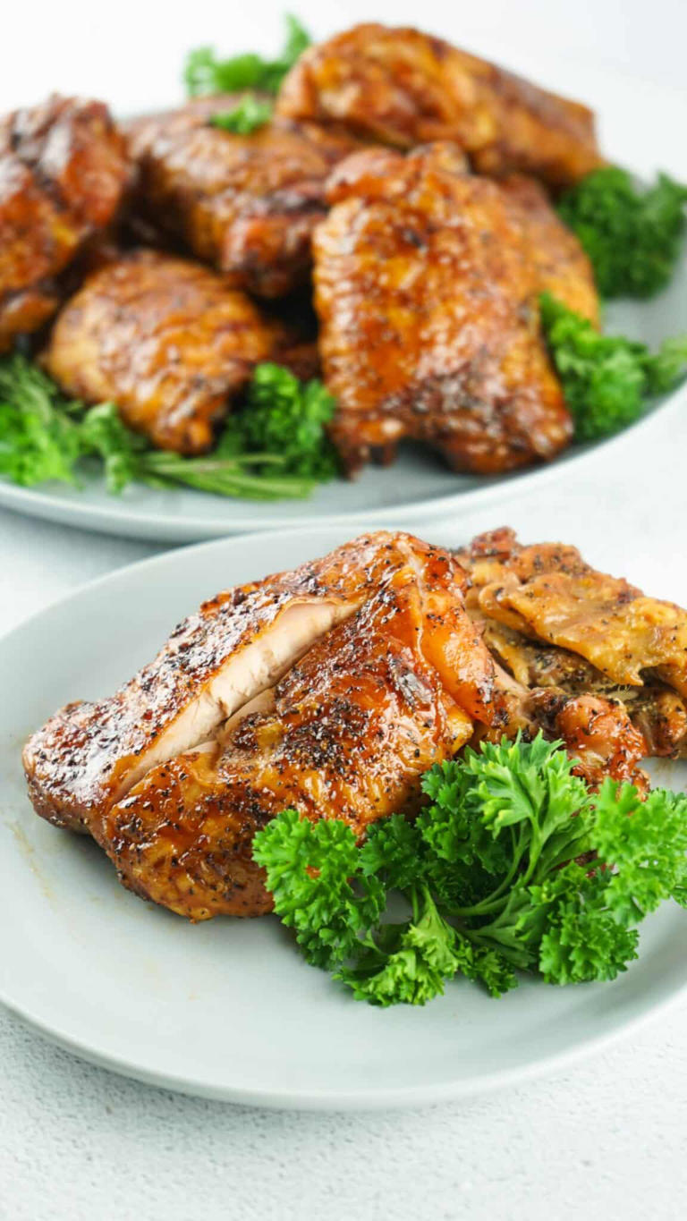 Sticky BBQ Smoked Chicken Thighs