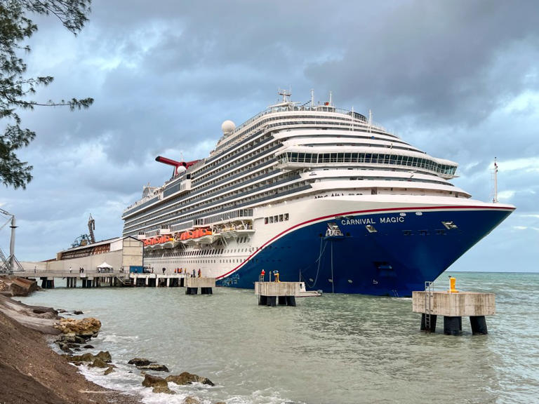 PHOTOS: Carnival cruise ship damaged after slamming into pier amid ...