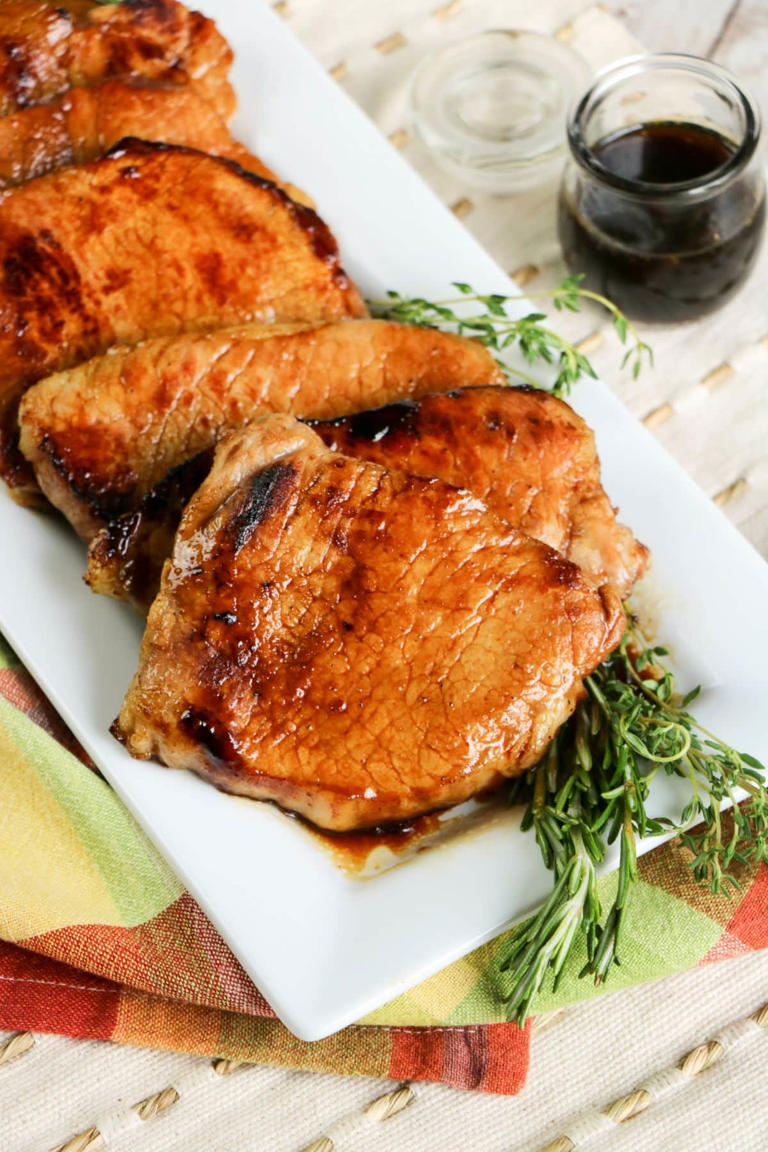 Bourbon Glazed Pork Chops