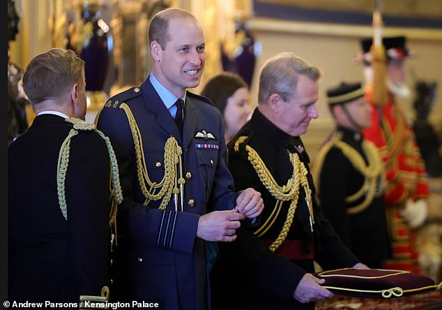 william returns to royal duties as it's revealed he's got no plans to meet harry: prince of wales leads windsor investiture ceremony while kate recovers from abdominal surgery and charles recuperates in sandringham following cancer diagnosis