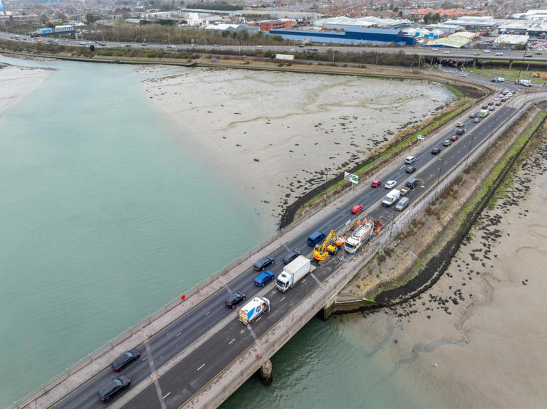 Eastern Road Southern Water re lining repairs on Portsmouth city