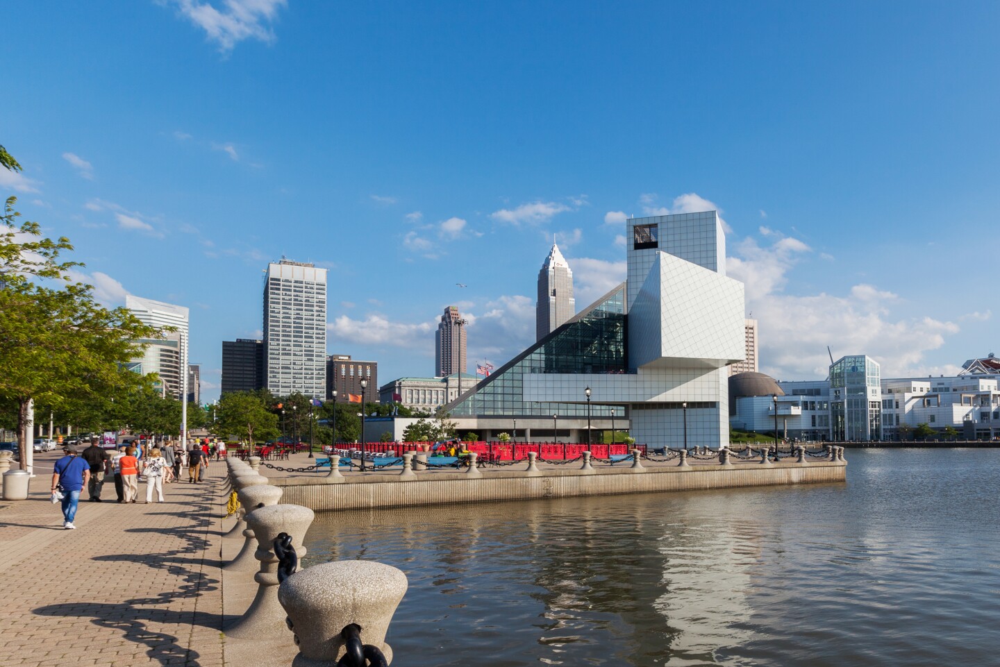 <a>The Rock & Roll Hall of Fame, designed by I. M. Pei, is dedicated to the most famous and influential figures in music.</a>