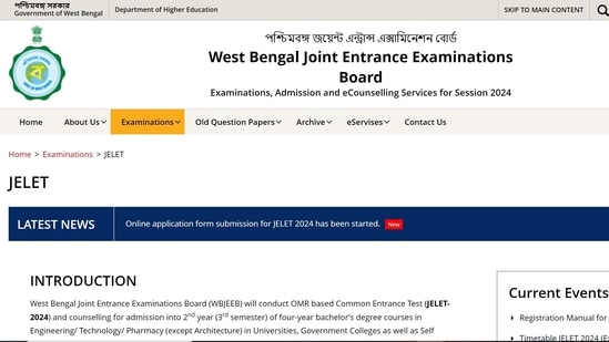 WBJEE JELET 2024 Registration Begins At Wbjeeb.nic.in, Direct Link To Apply