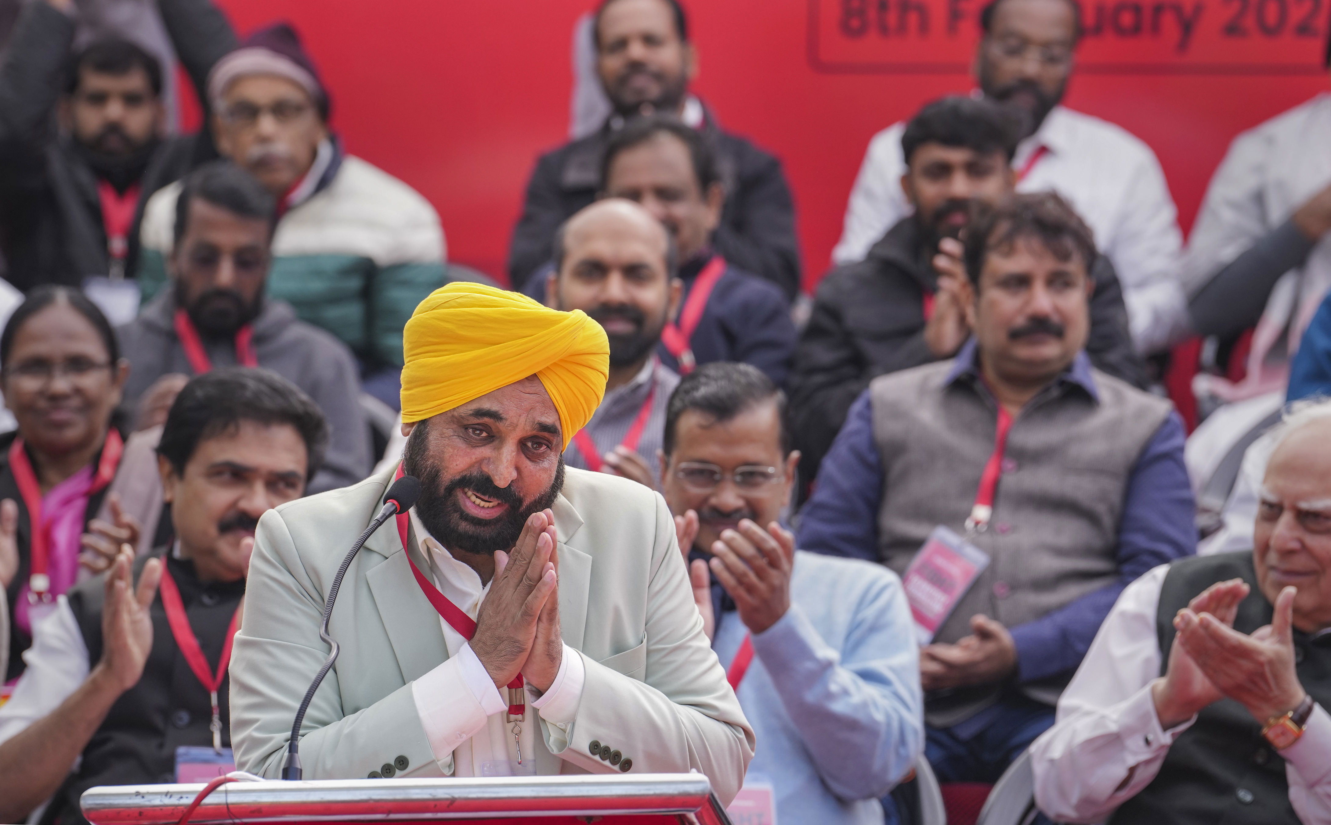 only those elected will rule in democracy: bhagwant mann at ldf protest