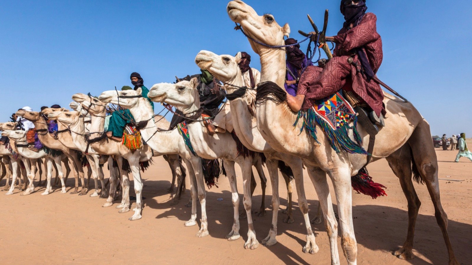<p>Some of the most prolific musicians and performers come from all over Africa to attend the Festival au Désert in Mali. The Sahara Desert turns into a giant music festival that celebrates the lively dance and music culture of Mali and the Tuareg people’s nomadic culture.</p>