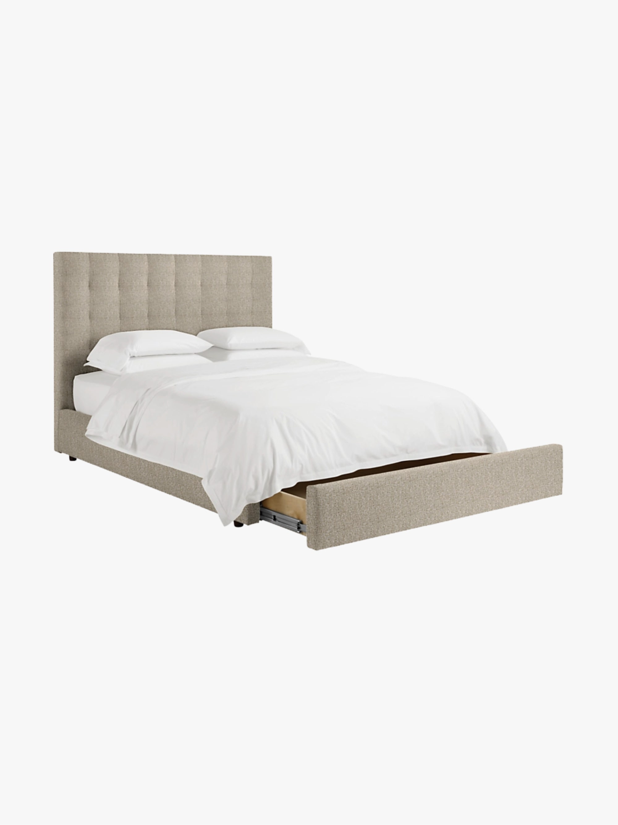 <p>Sleek and stylish are two words to describe this button-tufted panel bed, but its versatility is the real winning feature. This single-drawer storage bed comes in more than 240 fabric and color options, meaning there is no room you can’t match this bed to. There are also two headboard heights (48 inches and 64 inches) for even more customization.</p> <ul> <li><strong>Sizes available:</strong> Twin, full, queen, king, and California king</li> <li><strong>Colors available:</strong> 240 fabric and color options</li> <li><strong>Storage type:</strong> One underbed storage drawer or lift-up storage</li> <li><strong>Materials:</strong> Hardwood</li> <li><strong>Weight capacity:</strong> N/A</li> </ul> $2499, Room & Board. <a href="https://www.roomandboard.com/catalog/bedroom/storage-bed-collections/avery-storage-bed">Get it now!</a><p>Sign up for our newsletter to get the latest in design, decorating, celebrity style, shopping, and more.</p><a href="https://www.architecturaldigest.com/newsletter/subscribe?sourceCode=msnsend">Sign Up Now</a>