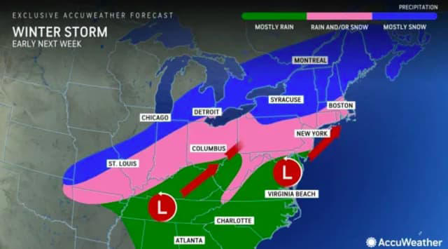 New Weather Map Shows Snow Potential In Pre-Valentine's Day Storm ...