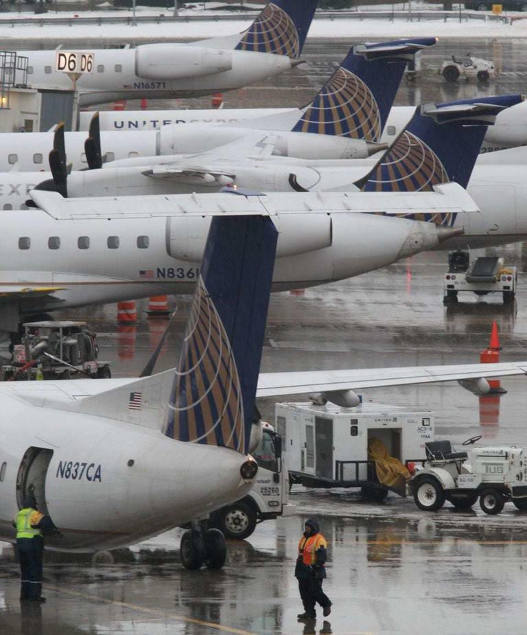 United planes parked at Cleveland Hopkins, in this photo from February 2014 -- the month the airline announced it was closing its hub at Hopkins.