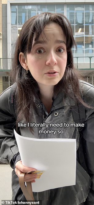 'i just want to be a tiktokker!': crying gen z job seeker, 26, with two degrees and three languages says she's the 'most humbled' after going door-to-door for a minimum-wage job and striking out