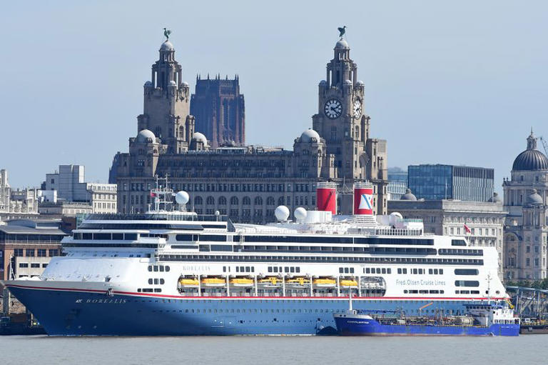 Fred Olsen cruise ship Borealis on the Liverpool waterfront