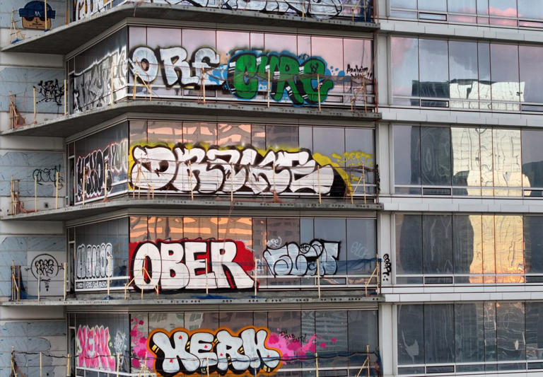 Graffiti Artists Tag 27 Floors of Abandoned Skyscraper in Los Angeles