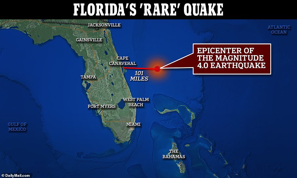 Florida earthquake is largest ever recorded off the state's east coast