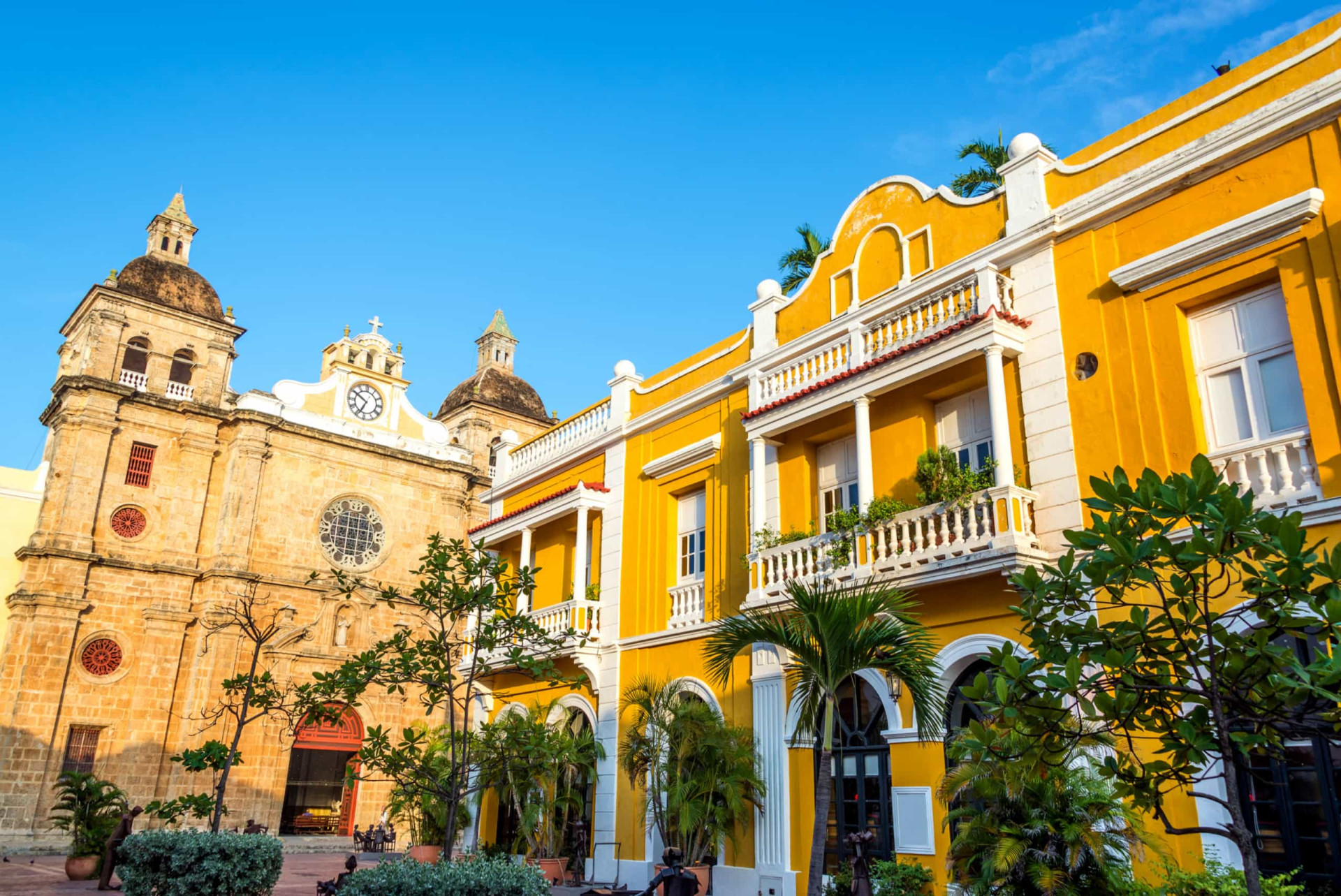 As a major port city, Cartagena can get a tad busy. But it's the old walled city you want to head for. Inside is a wealth of colonial-era churches, convents, and other 16th and 17th century buildings. Make sure to pause in San Pedro Claver Plaza (pictured). UNESCO has it all covered.