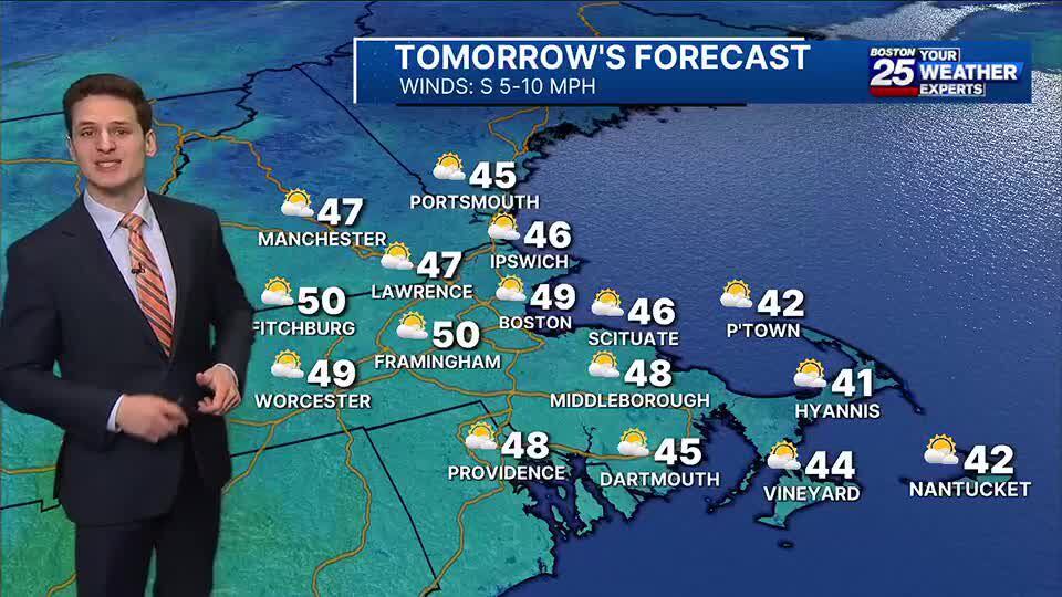 Boston 25 Thursday Midday Weather Forecast