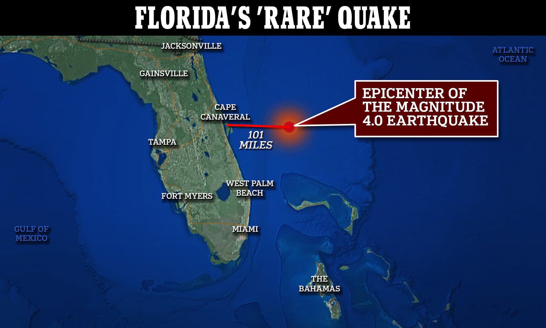 Florida earthquake is largest ever recorded off the state's east coast