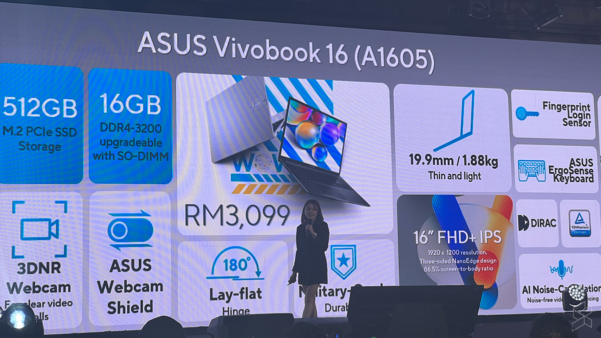 microsoft, windows, microsoft, asus vivobook 16: large 16-inch laptop with intel core 5 processor, priced at rm3,099