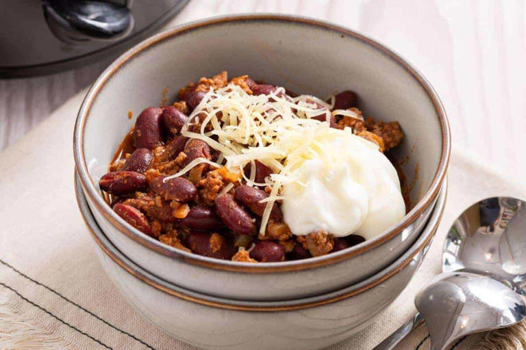 Crock Pot Chili for Two. Photo credit: Little Bit Recipes.