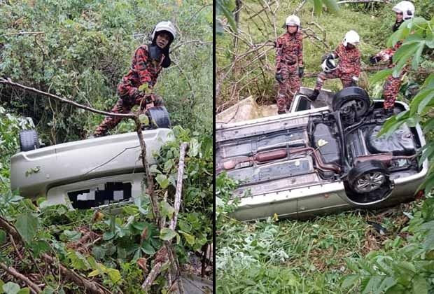 car plunges over ravine in jb, mother and three kids injured