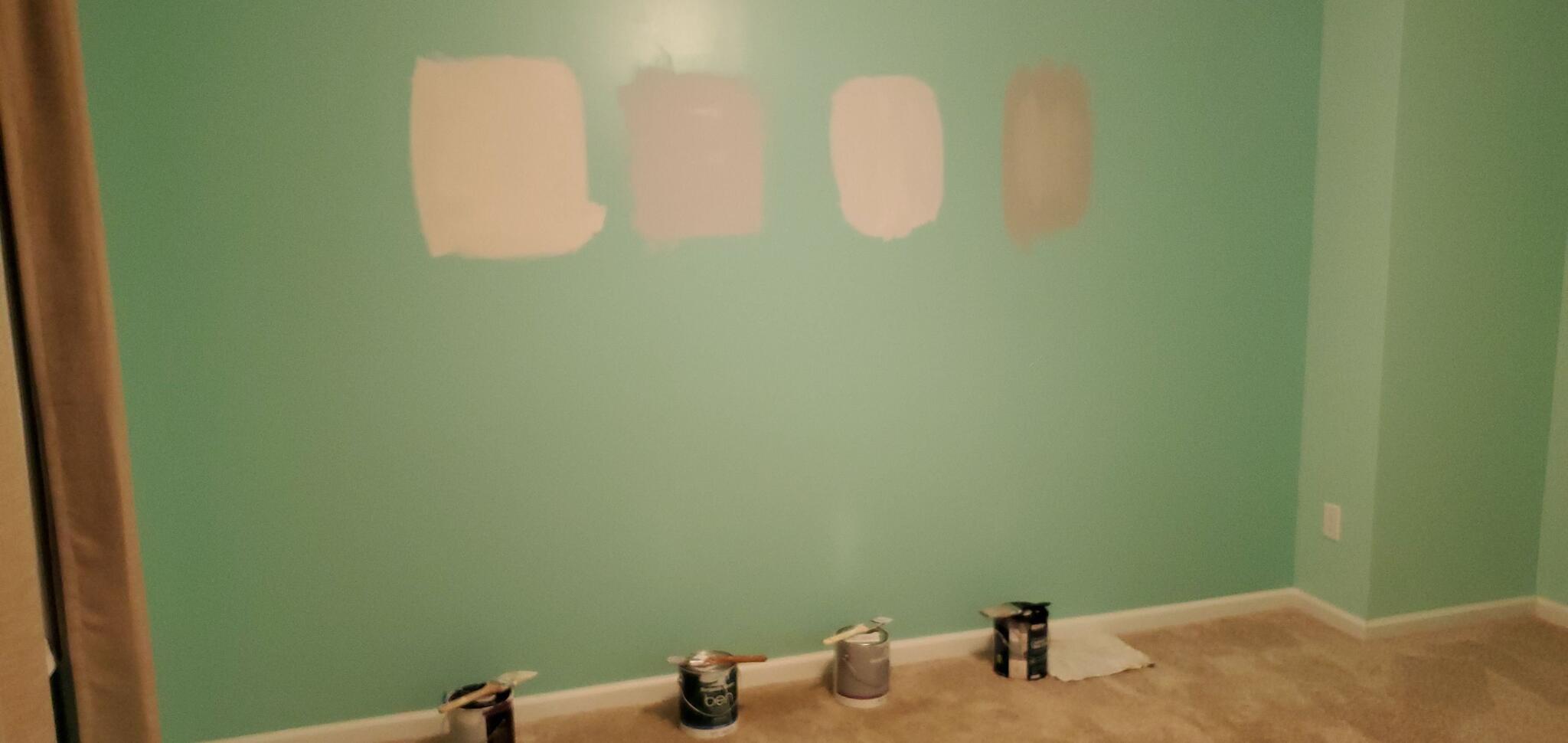 We put some paint samples on the wall to help us pick. - Hunting Ridge ...