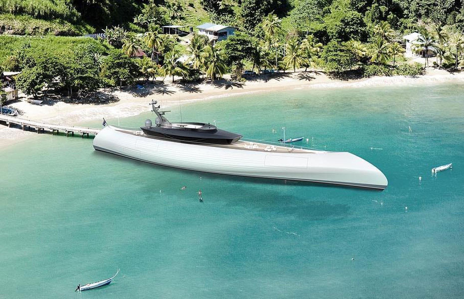 <p>Precious little is known about Admiral's super-secretive <em>Custom 78</em> project, as noted by <em>Boat International</em>.</p>  <p>It's known that the superyacht's exterior has been designed by Igor Lobanov, the Barcelona-based Russian nautical designer who's renowned for his futuristic, mega-streamlined creations. (An example of his work is shown here.)</p>  <p>Admiral has yet to disclose the price of either <em>Custom 78 </em>or <em>Blue Marlin</em>.</p>