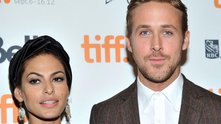 TORONTO, ON - SEPTEMBER 07: Actors Eva Mendes and Ryan Gosling attend "The Place Beyond The Pines" premiere during the 2012 Toronto International Film Festival at Princess of Wales Theatre on September 7, 2012 in Toronto, Canada. (Photo by Sonia Recchia/