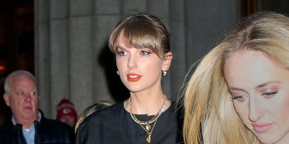 Taylor Swift Wears Sheer Tights and a Little Black Dress for a Girls ...