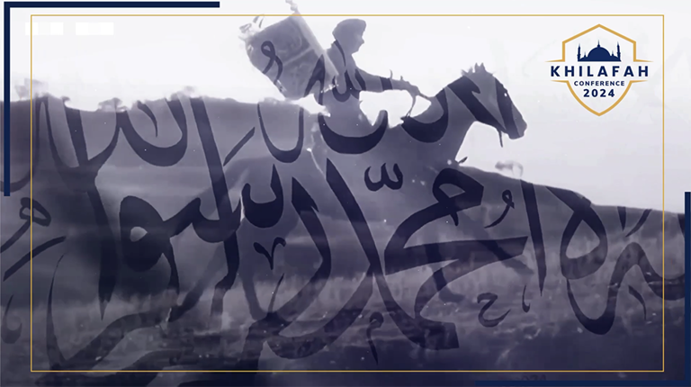  A screengrab from a promotional video advertising the Hezb ut Tahrir Khilafah Conference 2024.